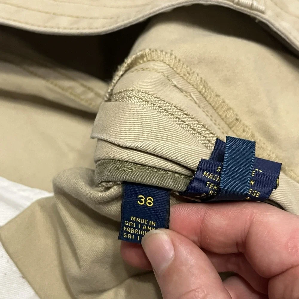 Polo Ralph Lauren Shorts Men 38 Beige Cargo Pockets Cotton Twill Fabric Hike 9